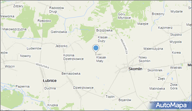 mapa Klasak Mały, Klasak Mały na mapie Targeo